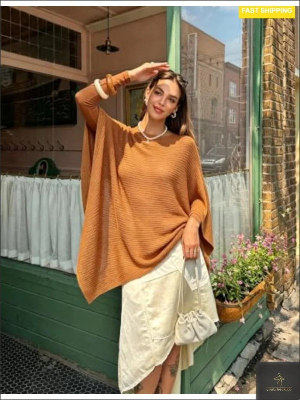 Sheer Poncho Top Lightweight Knit Shawl Cape Cover Up Asymmetrical Hem